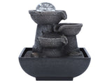 LED Illuminated Tabletop Waterfall Flowing Water Fountains with Ball for Home Office Feng Shui V1294-YM0901-3111200179312