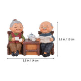 Premium Resin Decor - Elderly Couple Figurines, Wedding Desktop Figurine, Multi V1369-AZ3-W-15854