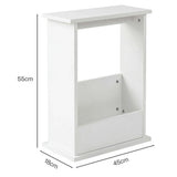 Levede Narrow End Table Modern Office Side Table Magazine Rack Bedside Storage NI1091-WH-AU