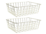 Freezer Basket Rust Proof Large Capacity Iron Storage Bin for Refrigerator Fruits Snacks Drinks 2pcs V1294-YM0901-3117230240514