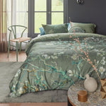 Bedding House Blossoming Green Cotton Sateen Quilt Cover Set Queen V442-HIN-QUILTCS-BLOSSOMING-GREEN-QS