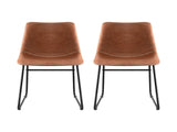 Artiss 2x Dining Chairs Retro PU Leather Kitchen Lounge Cafe Accent Chair Brown UPHO-C-DIN-2503-BRX2