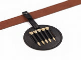 Leather Golf Tee Holder with 5 Wooden Tees 3-1/4 Inch Hook for Golf Bag Strap Hanging V1258-DP02-BOL-185