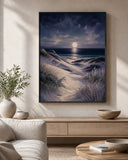 Moonlit Dunes Floating Frame Canvas Wall Art - Portrait - 40W x 50H cm - White V767-PP-MD-4050-FW