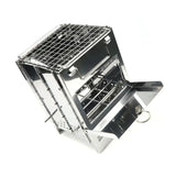 1 Piece Foldable Stainless Steel Charcoal BBQ Grill, Adjustable-Height Portable Camping Grill for V1189-LC-HW-00267
