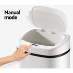 Devanti 82L Motion Sensor Bin Rubbish Automatic White SB-82L-S24-WH