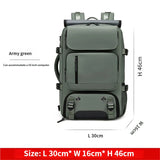 Army Green Large Capacity 16-Inch Laptop Travel Backpack - Anti-Theft Professional Business Bag with V888-ELOSUNG18484