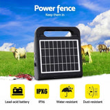 Giantz 10km Electric Fence Energiser Solar Energizer Charger Farm Animal 0.3J SFC-SO30-5KM