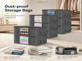 8 Pack 35L Household Storage Bags Black Zipper, Complete Set For Whole Wardrobe Tidying V1221-XM-LB1865-GM68