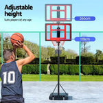 Everfit 2.6M Basketball Hoop Stand System Portable Kid BAS-HOOP-260-RDBK