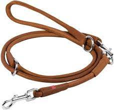 Waudog Leather Dog Clip Leash 10MM BROWN ADJUSTABLE 183CM V256-WD7367-6