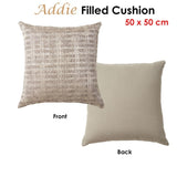 Accessorize Addie Filled Cushion 50 x 50 cm V442-HIN-CUSHION-ADDIE-TAUPE-SQ