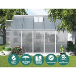 Green Fingers Greenhouse 3x2.5x1.95M Aluminium Polycarbonate Green House Garden Shed GH-ALU-C-302X250-AB