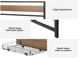 Artiss Bed Frame Double Size Metal Frame with 2 Drawers DREW MBED-C-DREW-D-DRAW