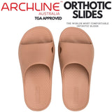 Archline Rebound Orthotic Slides Flip Flop Thongs Slip On Arch Support - Putty - Euro 39 V563-AHS00103-39