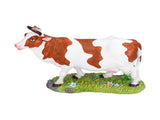 Cow Figurines Brown and White Model Ornament Animal Sculpture Resin Crafts for HomeRaise Head V1294-YM0714-3111210267911