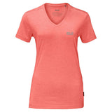 Jack Wolfskin Womens Crosstrail Short Sleeve Top T Shirt Base Layer Warm - Flamingo V563-1801692-2086-XL
