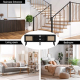 Artiss TV Unit 150cm Storage Cabinet Black FUR-U-CT02-TV150-RAT-BK