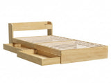 Artiss King Single Bed Frame with 2 Drawers Platform Bed with Headboard Bed Base with USB Ports WBED-F-AURA-KS-WD-AB