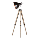 Havana Retro Large Tripod Floor Lamp Industrial Modern Adjustable Wood Frame Light V563-75092