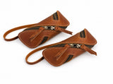 2pcs Retro Genuine Leather Key Pouch - 12.5cm x 5cm - Dual Zipper, Wrist Strap, Belt Loop, V888-ELOSUNG56072-1