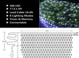 11.5ft x 5ft Christmas Net Lights Outdoor, 360 LED Net Lights with 8 Modes, Connectable, Timer, V1258-DP02-C-409