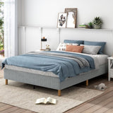 Metal Bedframe Mattress Foundation Single V264-BFS-207F-LGR-SL-1