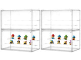 4PCS Action Figures Display Boxes, 3 Tiers Clear PET Display Cases with 2 Movable Plates, Display V1192-AZ-W-18482