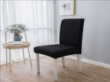 6Pcs Elegant Simple Style Polyester Elastic Chair Cover Furniture Accessories for Home HotelBlack V1294-YM0901-3117200001011