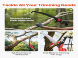 Manual Pole Saw, 118-809.3 cm Extendable Pole Tree Pruner with Scissors, Sharp 65Mn Steel Blade, V952-SDXZJBXZZK8M58IMZ001V0