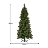 Christabelle 7.5ft Christmas Tree Slim Glittery Gold Pine LED Lights Xmas Decor 112_SENGG75S