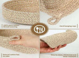 Round Cotton Woven Placemats Set, 8 Inch Nordic Braided Heat Resistant Table Mats, Thick Non Slip V1366-AZ2-W-10962