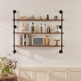 VEVOR Industrial Pipe Shelf 3 Tier 48x9.84in Wall-Mount for Kitchen Bedroom V952-JSGZWJYGHMBHJ0DEQV0