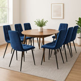 Levede 4x Dining Chairs Kitchen Velvet Blue CH1057-FL-4-BLX2