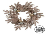 Christabelle Champagne Glitter Christmas Wreath - 61cm 112_SHD8066