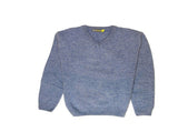 100% Shetland Ragg Wool V Neck Knit Jumper Pullover Mens Sweater Knitted - Sky - 5XL V563-SW-VN-SKY40-5XL