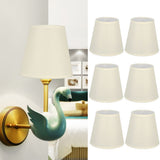 6PCS CreamColoured Fabric Cloth Lamp Shade Replacement for E14 Wall Lamp Chandelier Home Decoration V1294-YM0901-3119200091411
