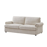 PHEBE 3 Seater Sofa bed with Separate Foam Mattress- Corduroy Cream V606-FURNI-SOF-T502-PHEB-CR