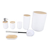 6PCS Bathroom Accessories Set PP Trash Can Soap Dispenser Soap Dish Toothbrush Holder Cup Toilet V1294-YM0901-3112240060811