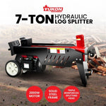 Log Splitter Electric Yukon 7 Ton with Side Protectors Axe Wood Cutter LOG-ELE-07P