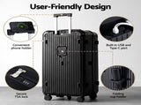 Wanderlite 28" Trunk Luggage Suitcase Travel 5 Wheels Type-C Port TSA Black LUG-ABS-TRUK-28-BK