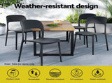 Gardeon 4PC Outdoor Dining Chairs Stackable PP Patio Chair Garden Furniture Black ODF-CHAIR-PPTX14-BK-4X