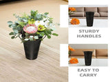 Decorative Rustic Vases Black Metal Flower Pot With Handle 4Set V1366-AZ2-W-21958