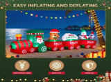Jingle Jollys Christmas Inflatable Santa Train 3.6M Length LED Decorations Illuminated XMAS-INF-TRAIN-12FT