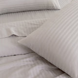 KENSINGTON 1200TC COTTON SHEET SET IN STRIPE- DOUBLE - SILVER ABM-202142