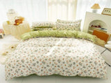 4 Piece Green Floral Comforter Set Size, Breathable Comforter Bedding Set, Bed in a Bag Queen, V1369-AZ3-W-10082
