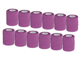 12Pcs Bandage Wrap Natural Latex Elastic Self Adhesive Wrap for Cows Dogs Horses 10cm Purple V1294-YM0523-3111220104715