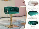 SERENIT Modern Velvet Breakfast Bar Stools Swivel Barstools Adjustable Counter Stools with Backrest V255-GP1782R-GREEN