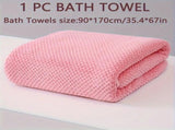 Modern Pineapple Grid Design Ultra-Soft Coral Fleece Bath Towel90x170cm Extra Thick Strong V1232-BLGYJ002
