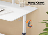 Artiss Standing Desk Height Adjustable Workstation Computer Desks Study 120CM White HASD-C-MANUAL-120-WH